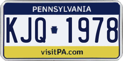 PA license plate KJQ1978