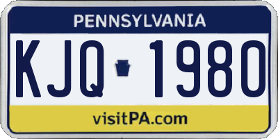 PA license plate KJQ1980