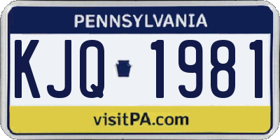 PA license plate KJQ1981