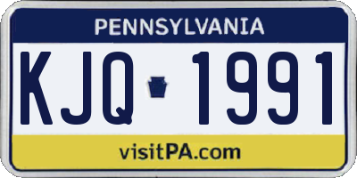 PA license plate KJQ1991