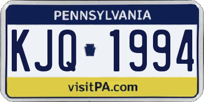 PA license plate KJQ1994