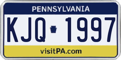 PA license plate KJQ1997