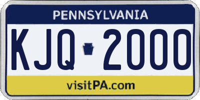 PA license plate KJQ2000