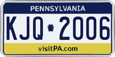 PA license plate KJQ2006