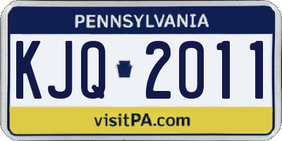 PA license plate KJQ2011