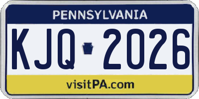 PA license plate KJQ2026