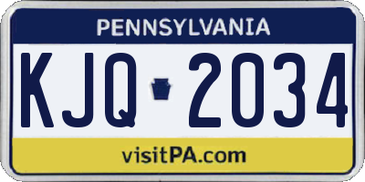 PA license plate KJQ2034