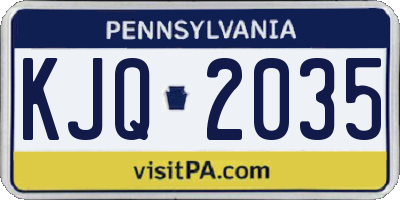 PA license plate KJQ2035