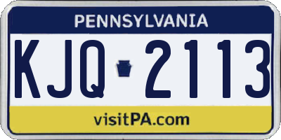 PA license plate KJQ2113