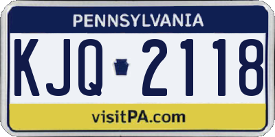 PA license plate KJQ2118
