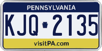 PA license plate KJQ2135