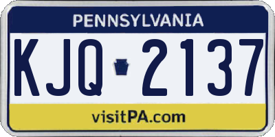 PA license plate KJQ2137