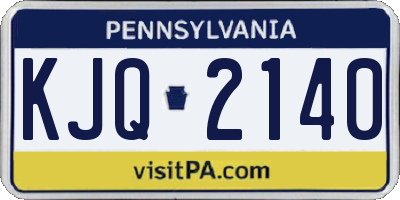 PA license plate KJQ2140