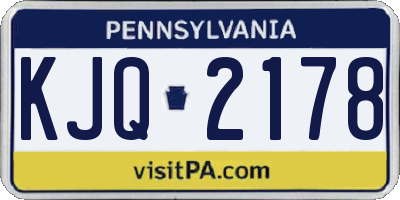 PA license plate KJQ2178