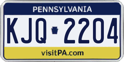 PA license plate KJQ2204
