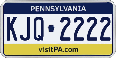 PA license plate KJQ2222