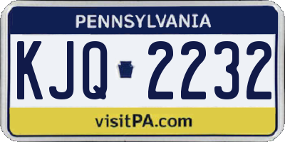 PA license plate KJQ2232