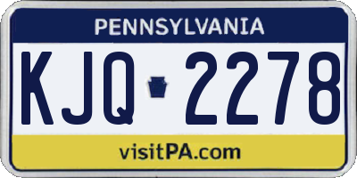 PA license plate KJQ2278