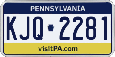 PA license plate KJQ2281