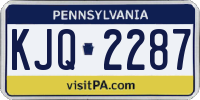PA license plate KJQ2287