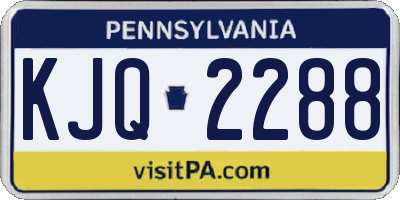 PA license plate KJQ2288