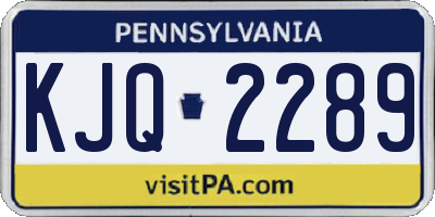PA license plate KJQ2289