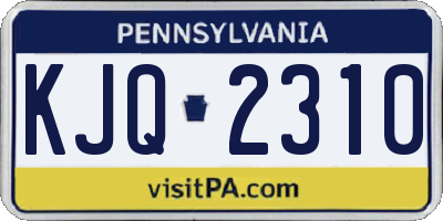 PA license plate KJQ2310