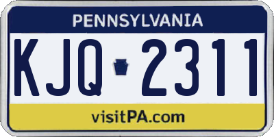 PA license plate KJQ2311