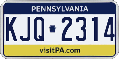 PA license plate KJQ2314
