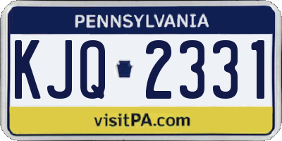 PA license plate KJQ2331