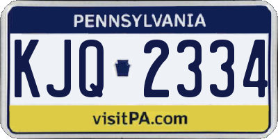 PA license plate KJQ2334