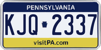 PA license plate KJQ2337