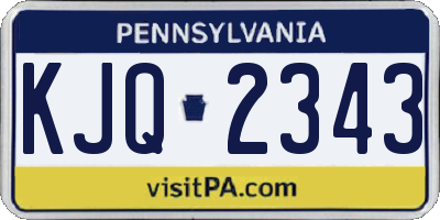 PA license plate KJQ2343