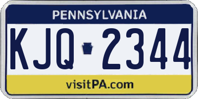 PA license plate KJQ2344