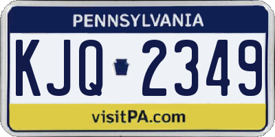 PA license plate KJQ2349