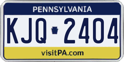 PA license plate KJQ2404