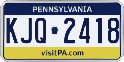 PA license plate KJQ2418