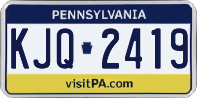 PA license plate KJQ2419