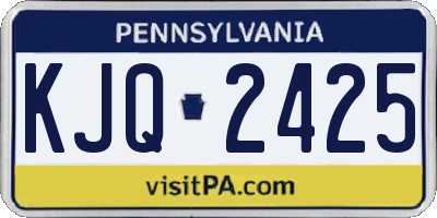 PA license plate KJQ2425