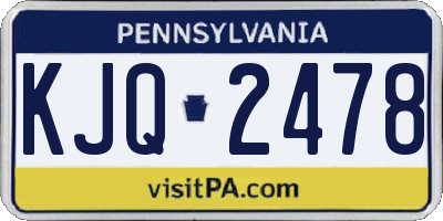 PA license plate KJQ2478