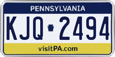 PA license plate KJQ2494