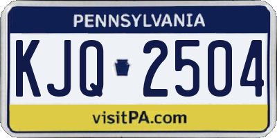 PA license plate KJQ2504