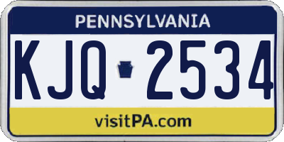 PA license plate KJQ2534