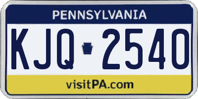 PA license plate KJQ2540