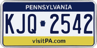 PA license plate KJQ2542