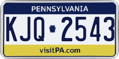 PA license plate KJQ2543