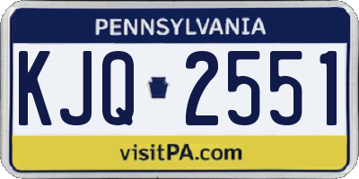 PA license plate KJQ2551
