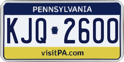 PA license plate KJQ2600