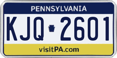 PA license plate KJQ2601