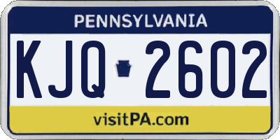 PA license plate KJQ2602